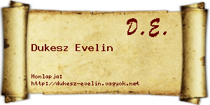 Dukesz Evelin névjegykártya